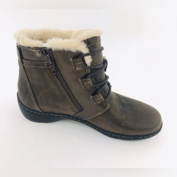 Clarks Shoes - Clarks Brown Fur-Lined Boots